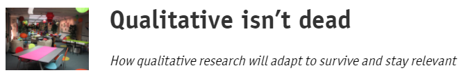 Qualitative isn't dead!